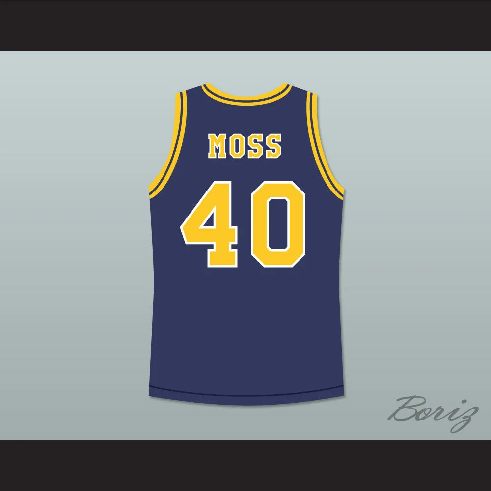 Randy Moss 40 Dupont High School Panthers Navy Blue Basketball Jersey 2