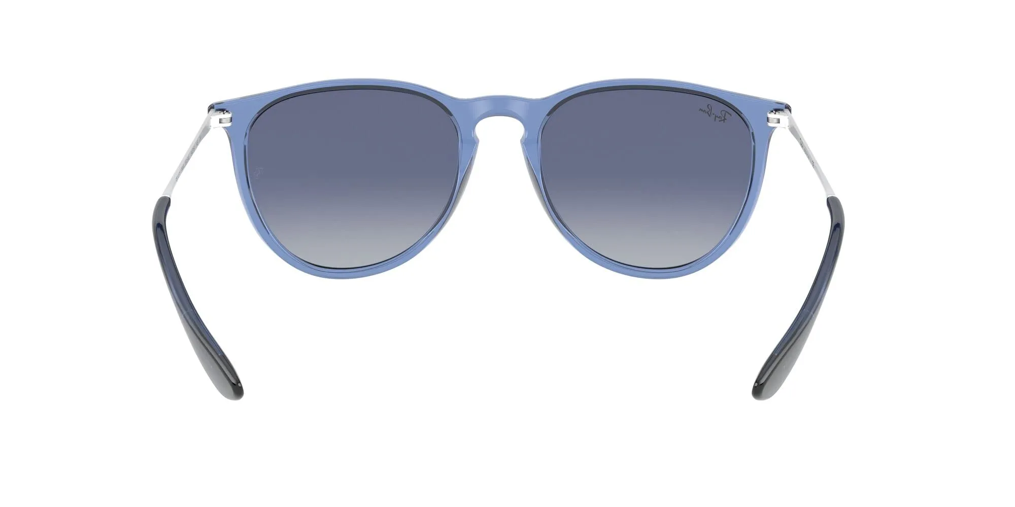 Ray-Ban RB4171 Erika Round Sunglasses, Transparent Blue/Light Grey Gradient Dark Blue, 54 mm