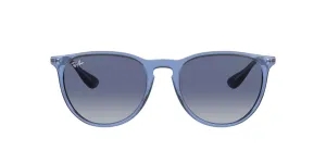 Ray-Ban RB4171 Erika Round Sunglasses, Transparent Blue/Light Grey Gradient Dark Blue, 54 mm