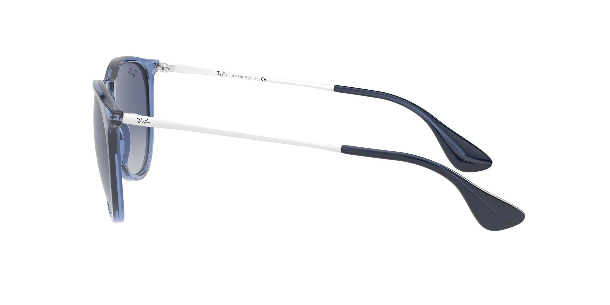 Ray-Ban RB4171 Erika Round Sunglasses, Transparent Blue/Light Grey Gradient Dark Blue, 54 mm
