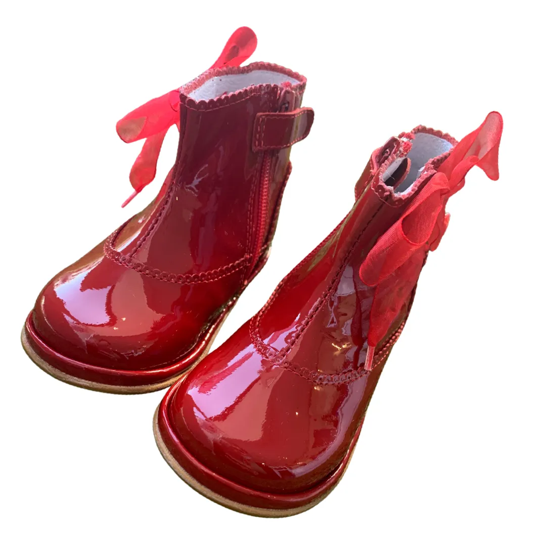 Red patent boot