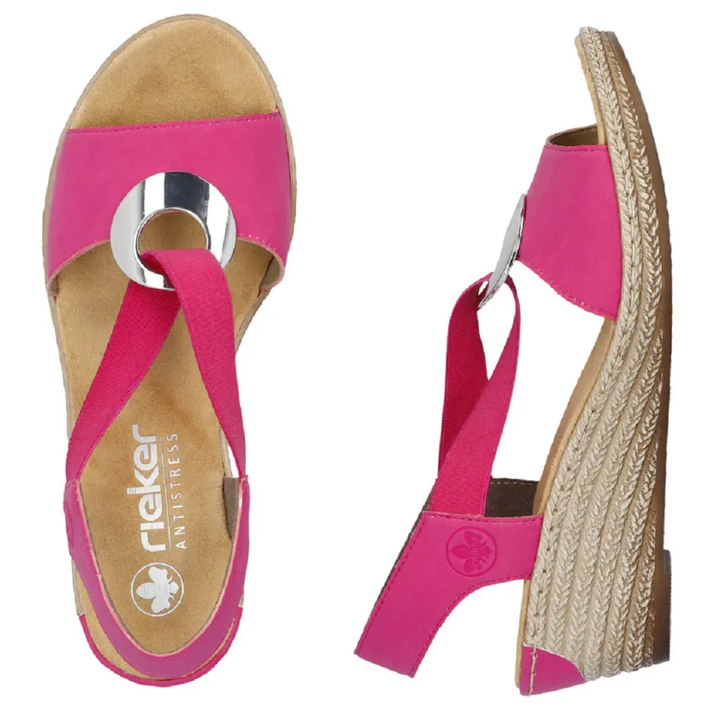 Rieker 624H6-32 (Marie) Fuchsia Sandals