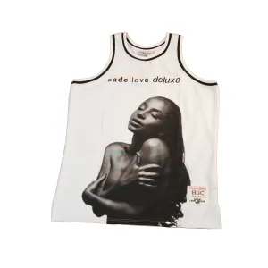 SADE LOVE WHITE BASKETBALL JERSEY