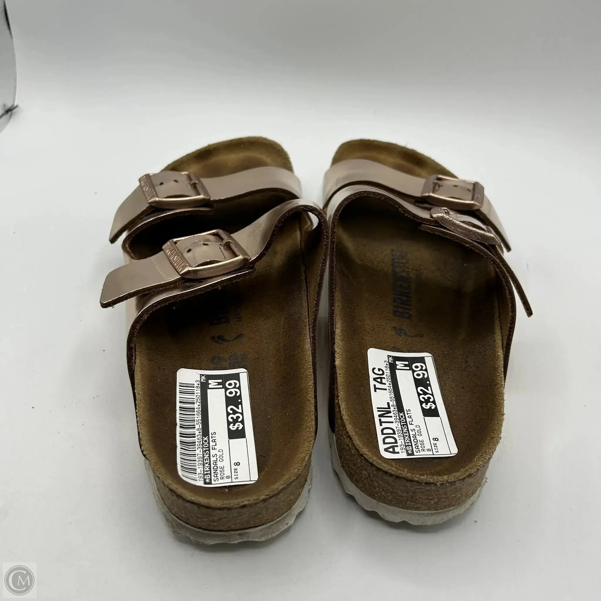 Sandals Flats By Birkenstock In Rose Gold, Size: 8