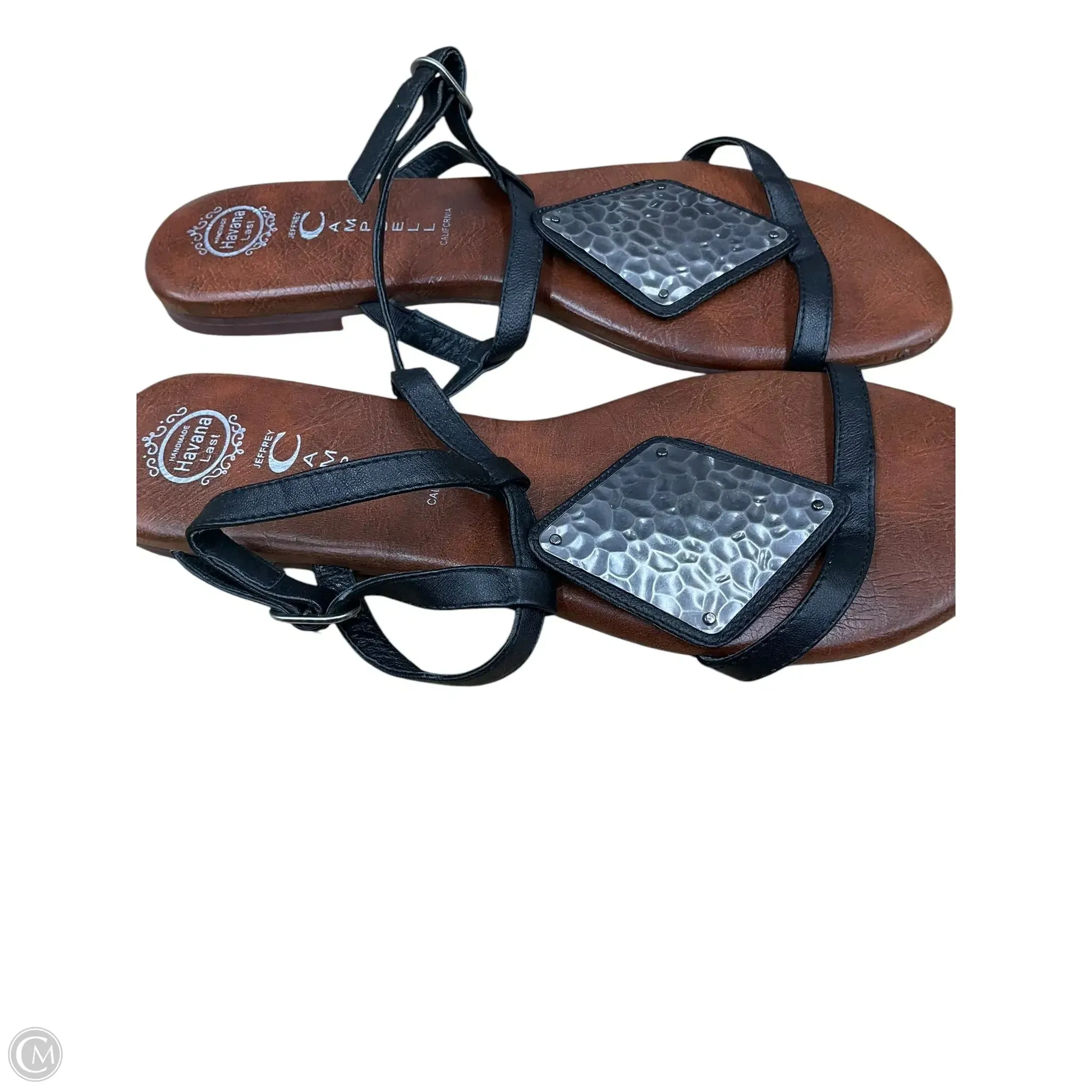 Sandals Flats By Jeffery Campbell In Black & Silver, Size: 9