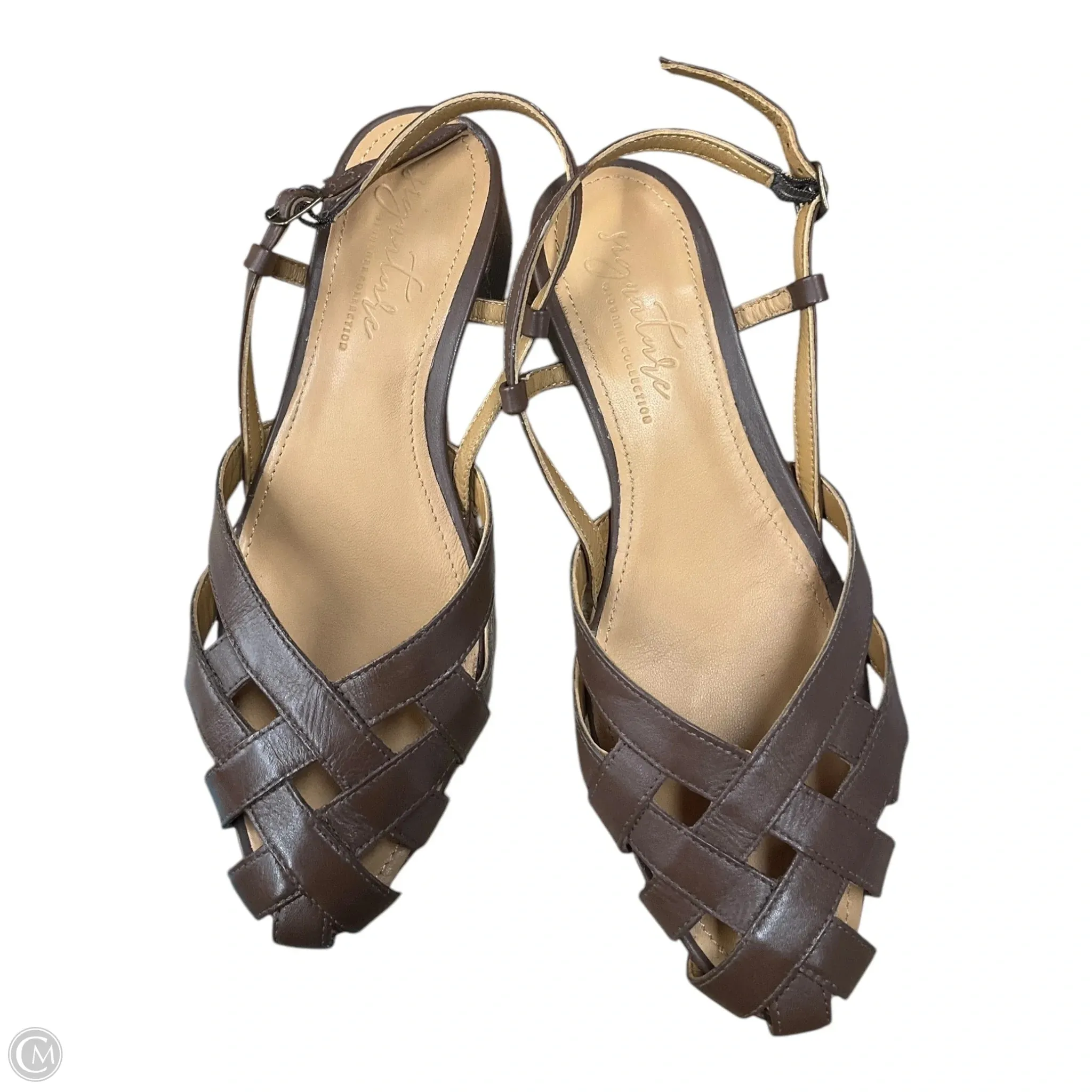Sandals Flats By Journee In Brown, Size: 9.5