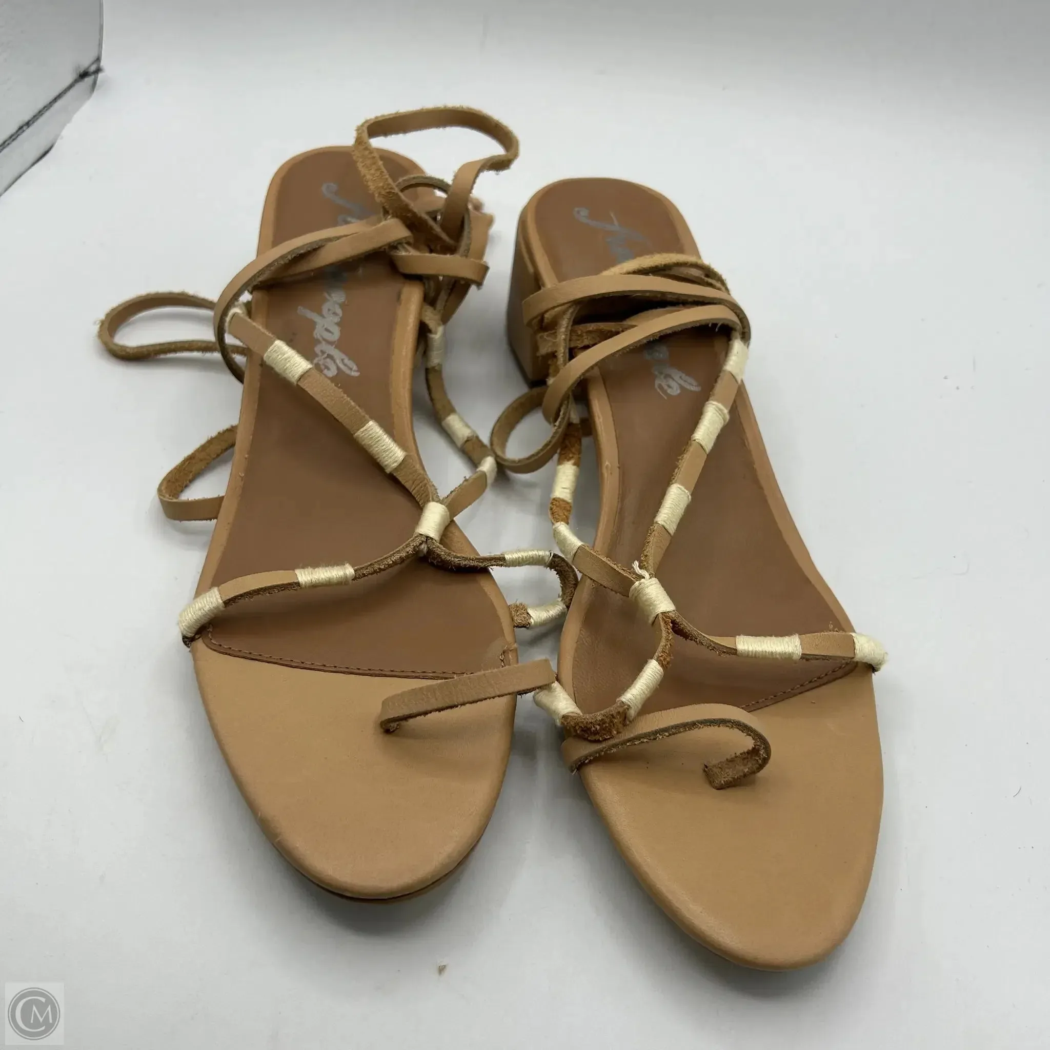 Sandals Heels Block By Free People In Tan, Size: 8.5