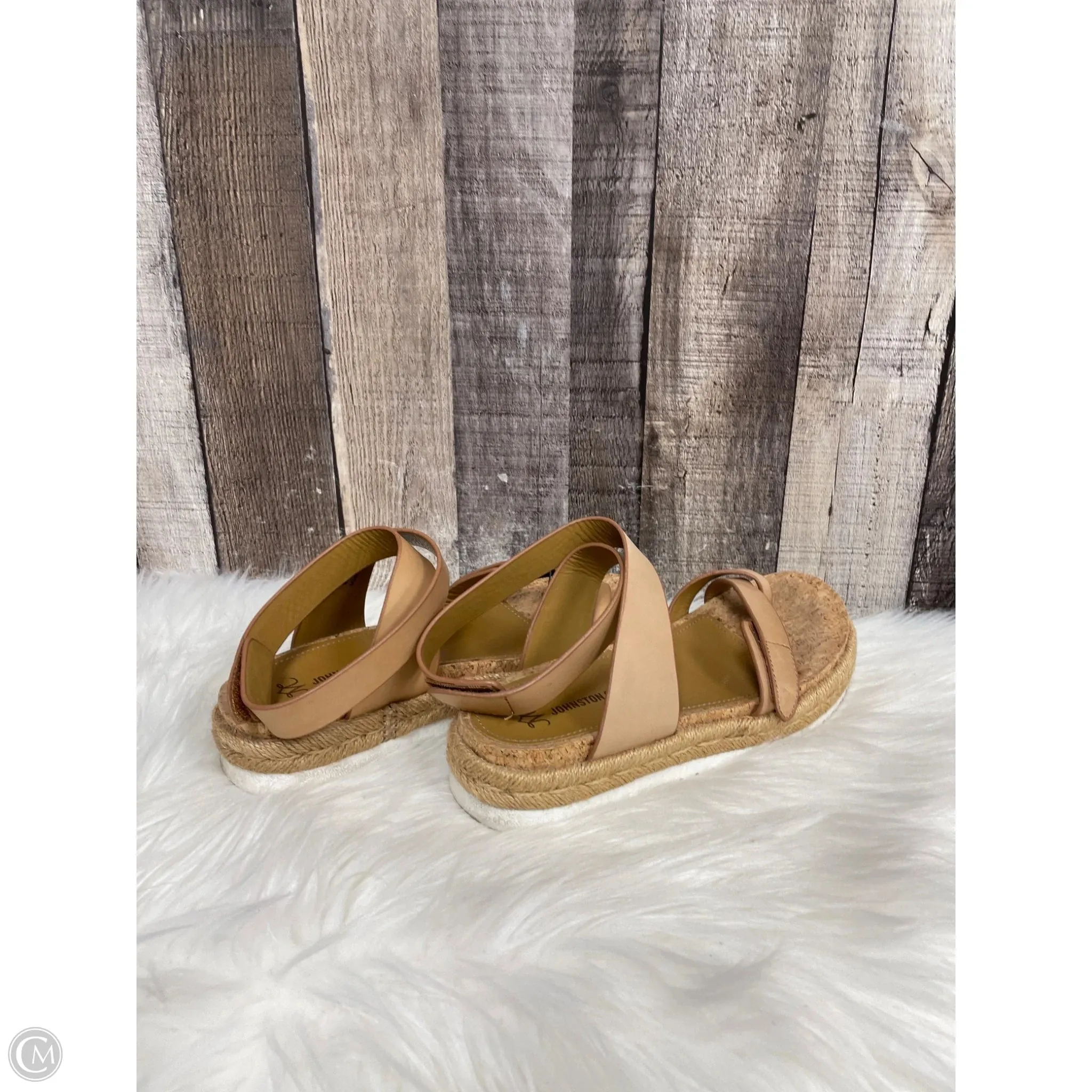 Sandals Heels Block By Johnston & Murphy In Tan, Size: 6.5