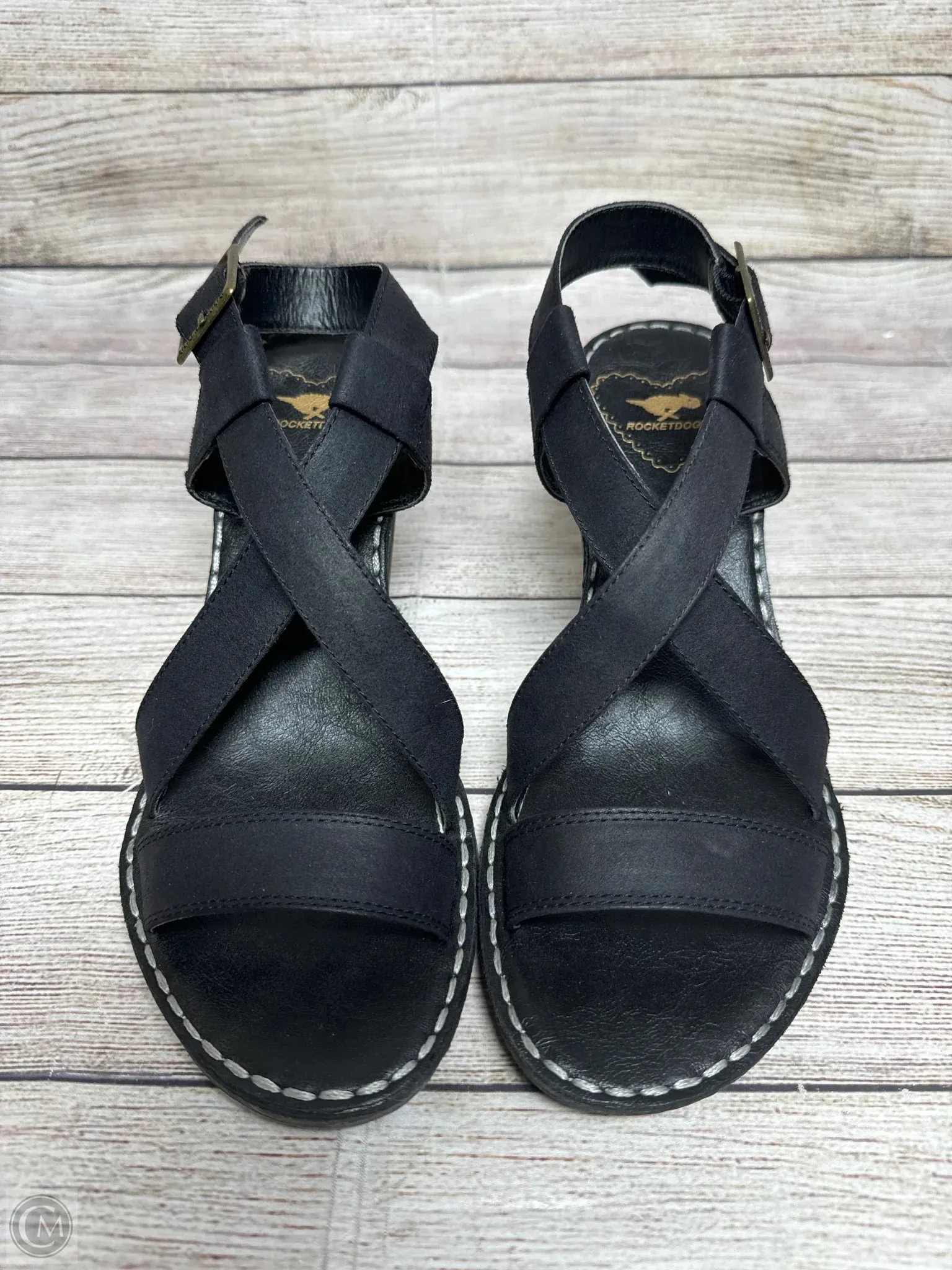 Sandals Heels Block By Rocket Dogs In Black, Size: 7.5