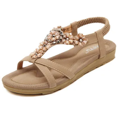 Sandstone Peach Flower Sandals