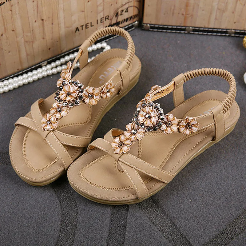 Sandstone Peach Flower Sandals