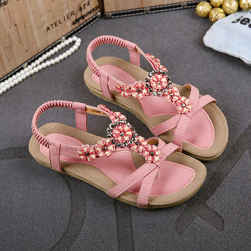 Sandstone Peach Flower Sandals