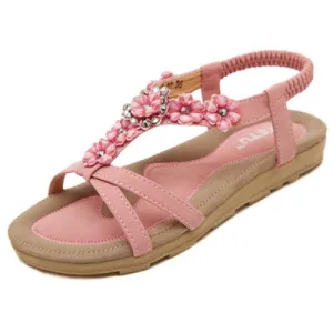 Sandstone Peach Flower Sandals