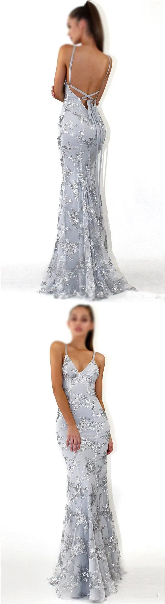 Sequin Silver Sparkly Mermaid Popular Newest Prom Dresses, Fashion Gown, Evening Dresses, PDY0102