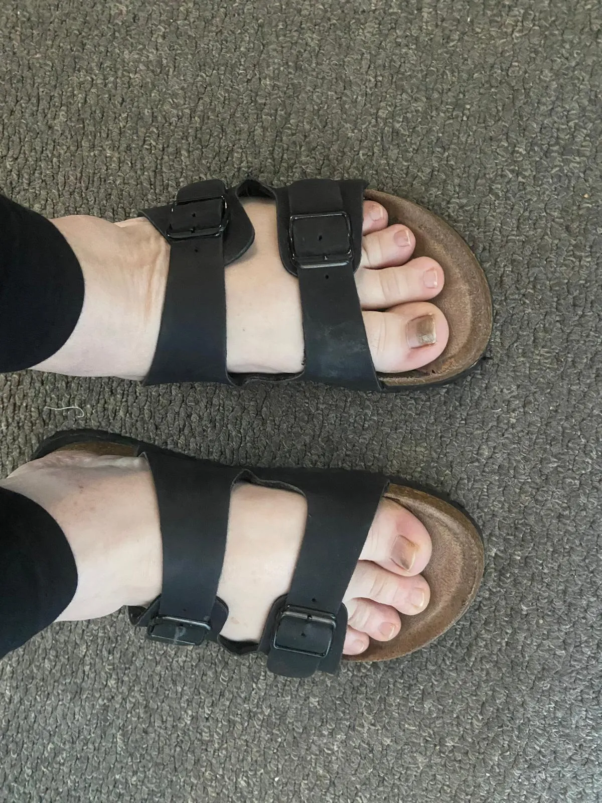 Smelly and trashed sandals, UK6