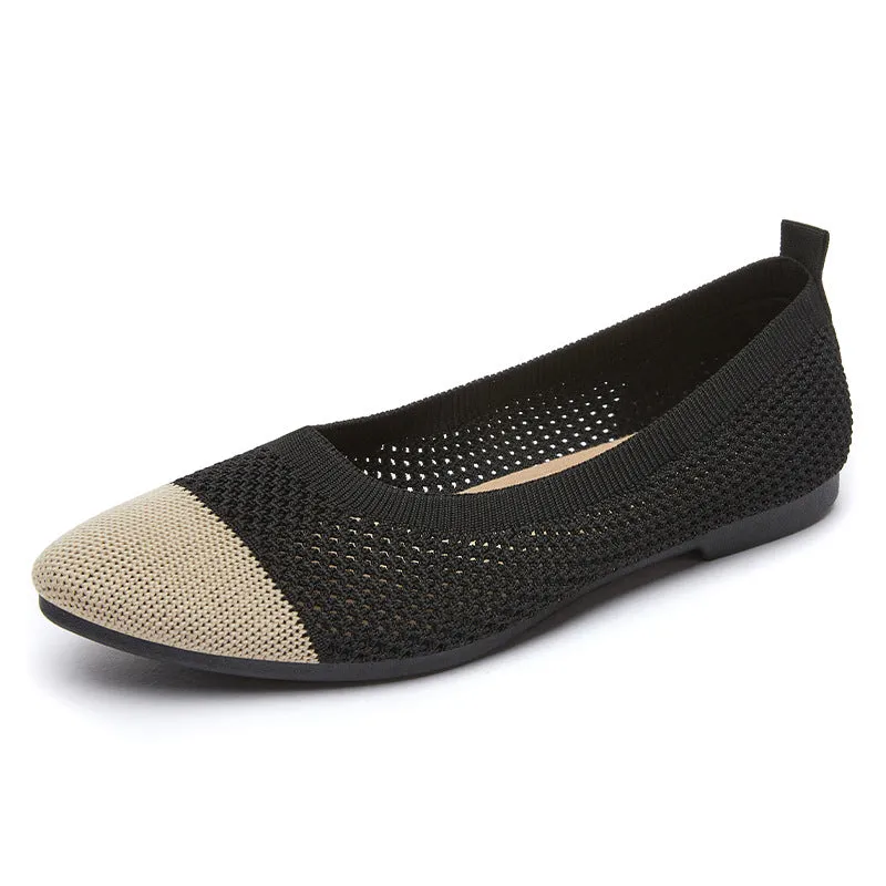 Solid Color Pointed Toe Bottom Flats
