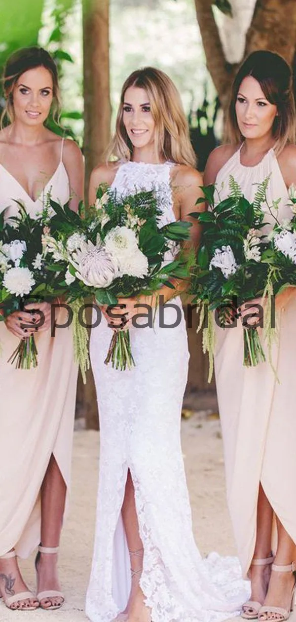 Spaghetti Straps Blush Pink Short Most Popular Bridesmaid Dresses WG840