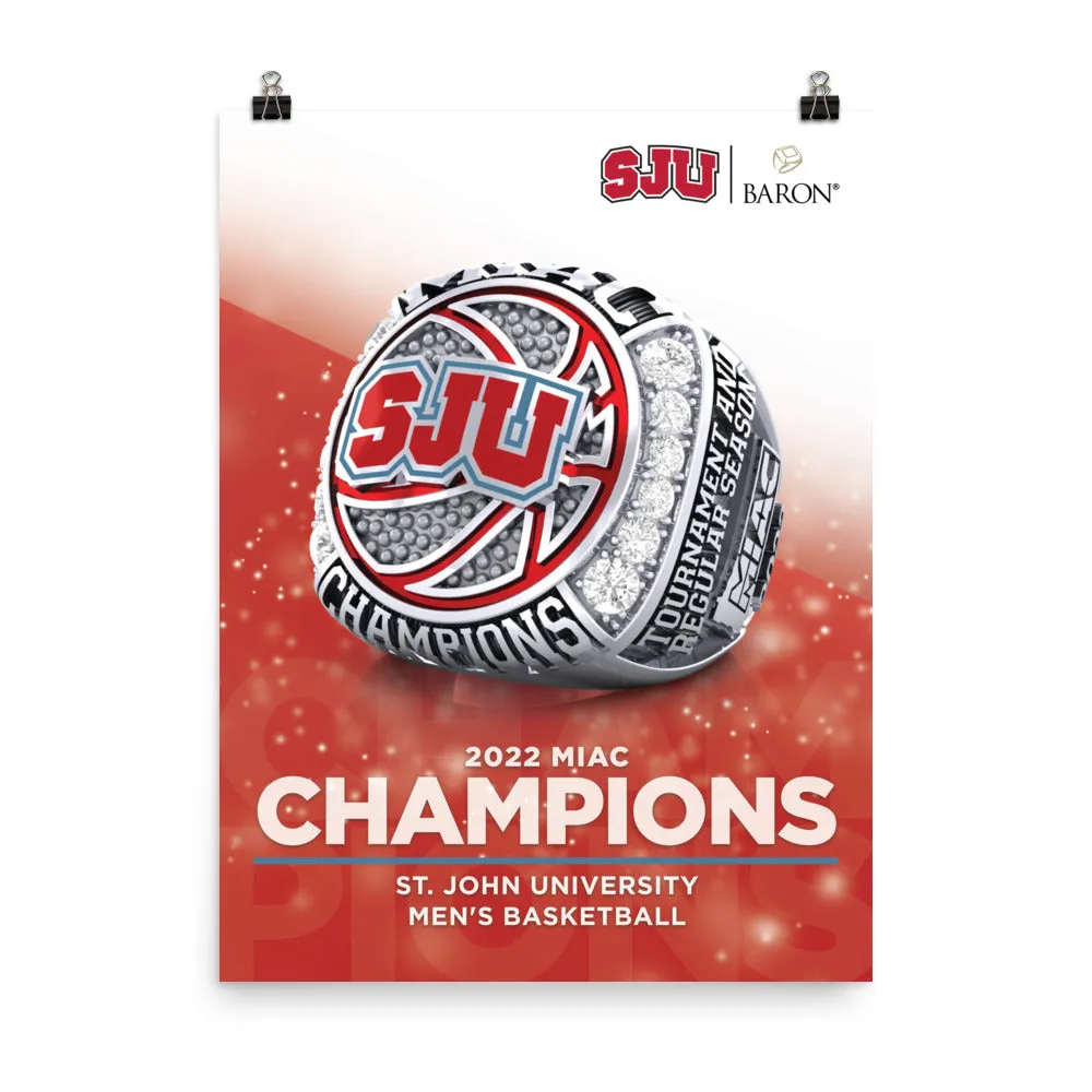 St. John University Mens Basketball 2022 Championship Poster