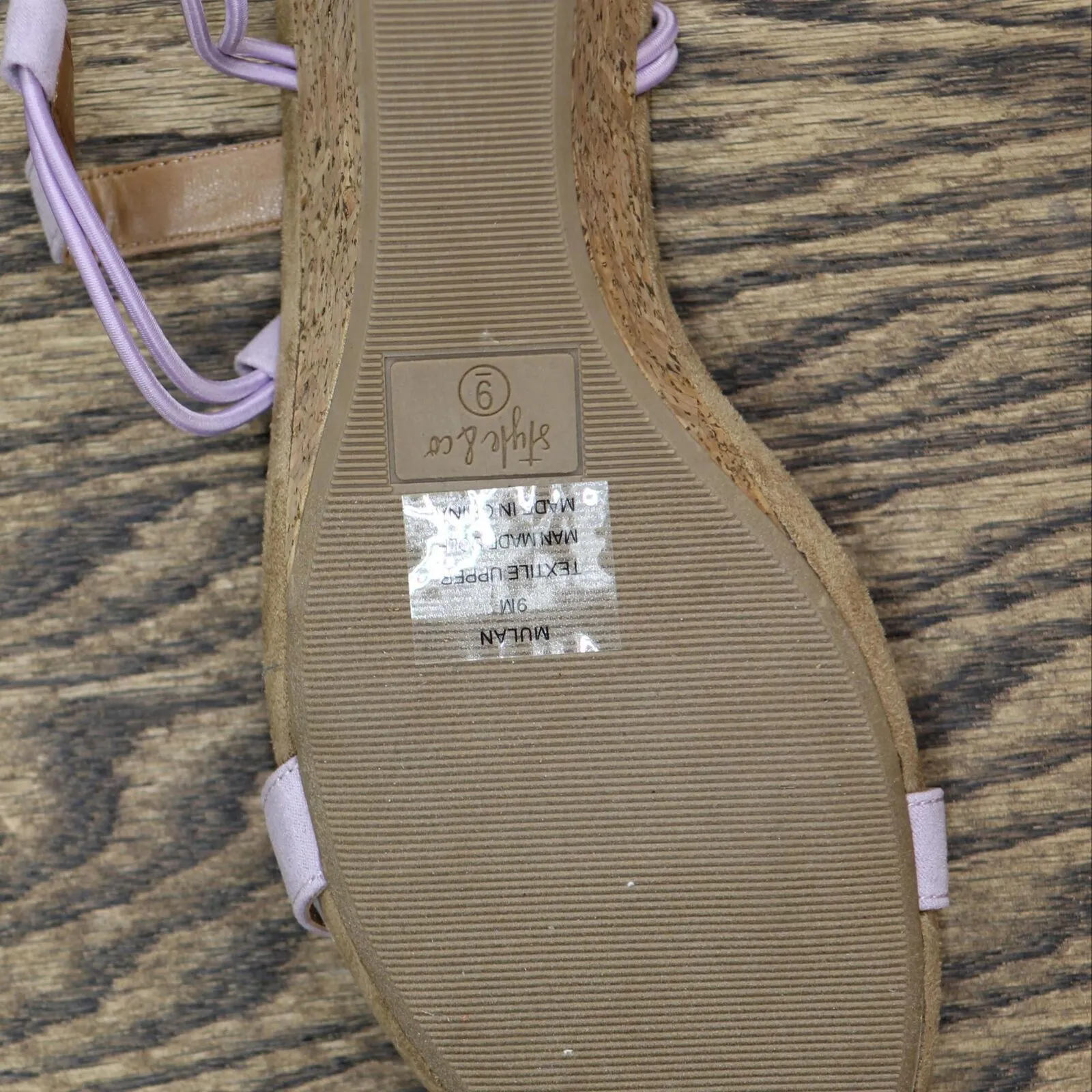 Style & Co. Womens Mulan Faux Suede T-Strap Wedge Sandals MULANF Purple 9M