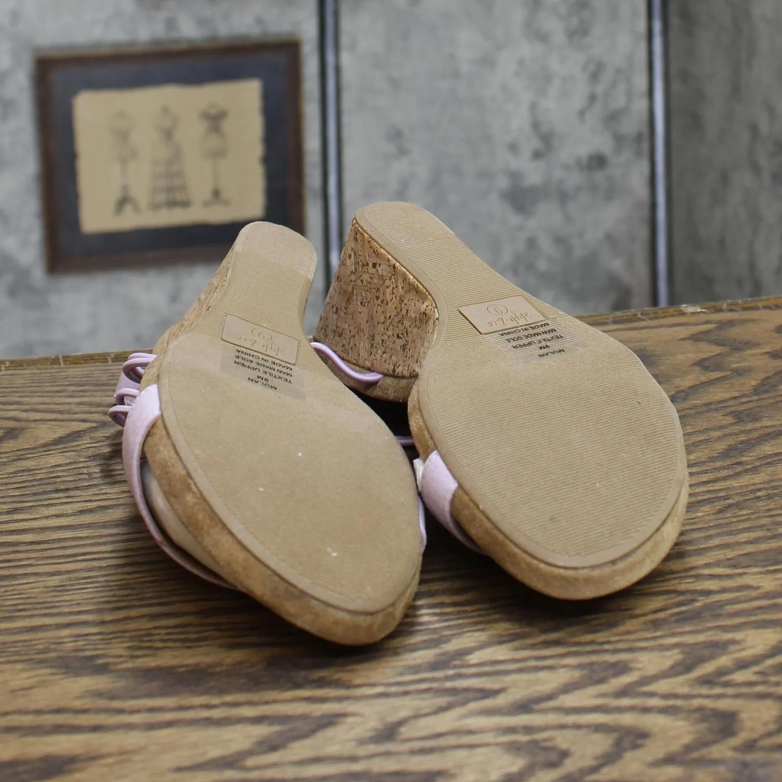 Style & Co. Womens Mulan Faux Suede T-Strap Wedge Sandals MULANF Purple 9M