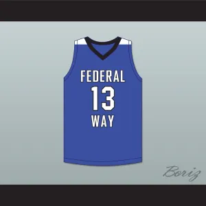 Tari Eason 13 Federal Way High School Eagles Blue Basketball Jersey 2