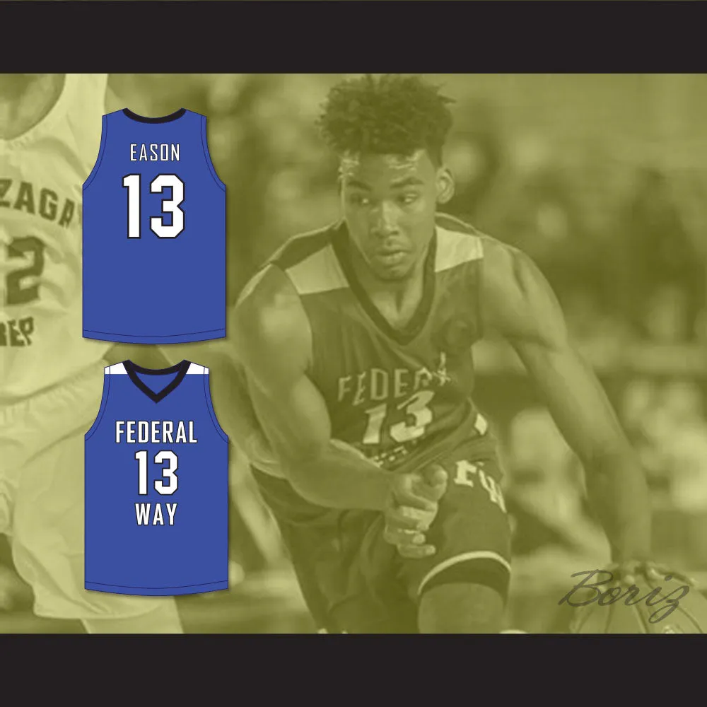 Tari Eason 13 Federal Way High School Eagles Blue Basketball Jersey 2