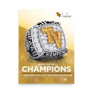 Temecula Valley Boys Basketball 2024 Championship Poster