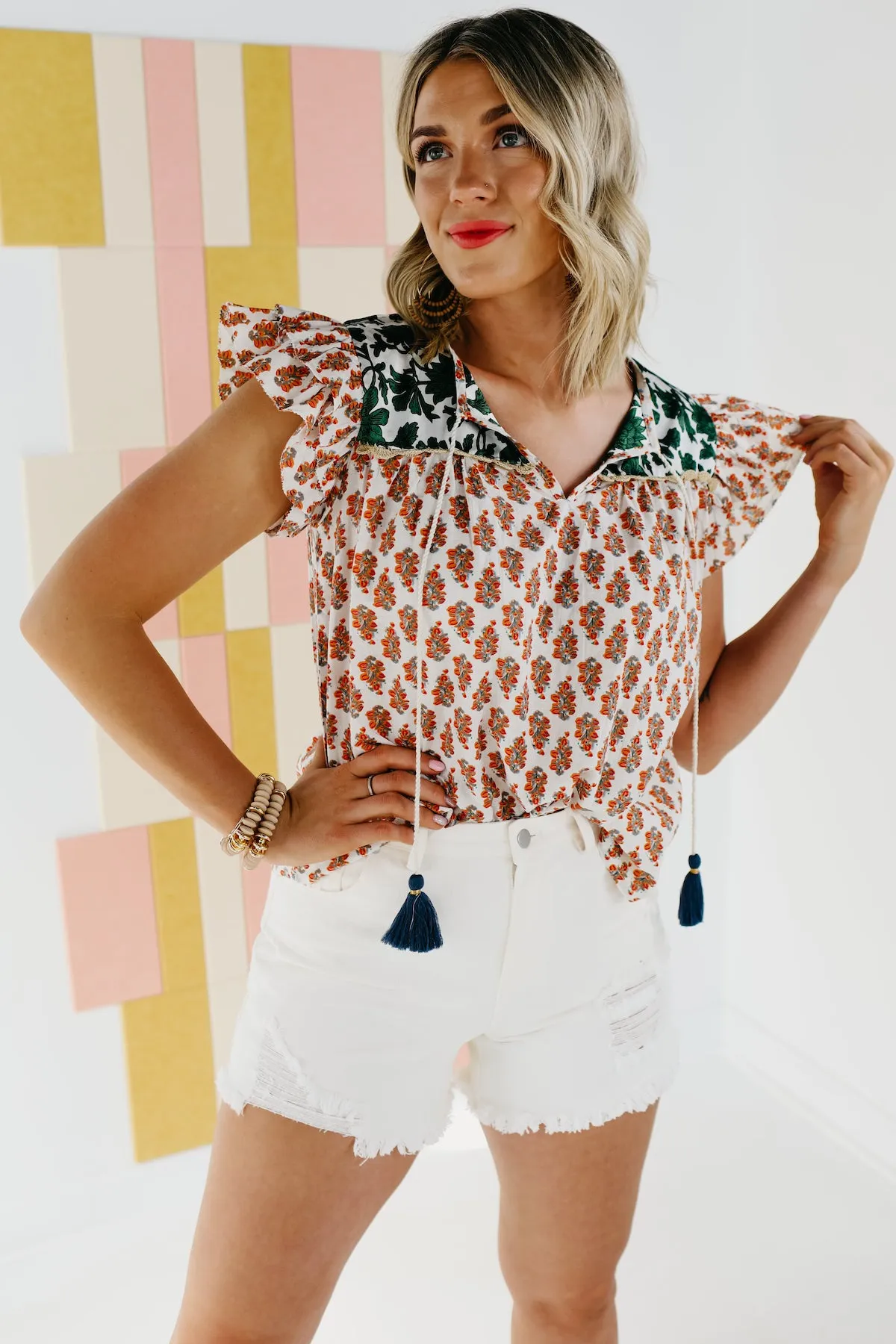 The Keira Mixed Media Top - FINAL SALE