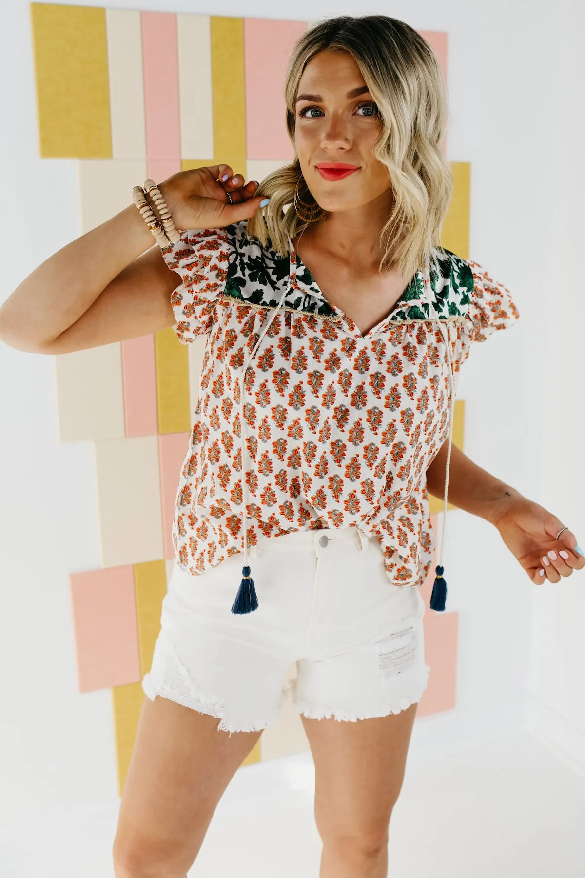 The Keira Mixed Media Top - FINAL SALE