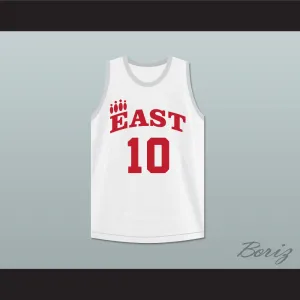 Troy Bolton 10 East High School Wildcats White Practice Basketball Jersey
