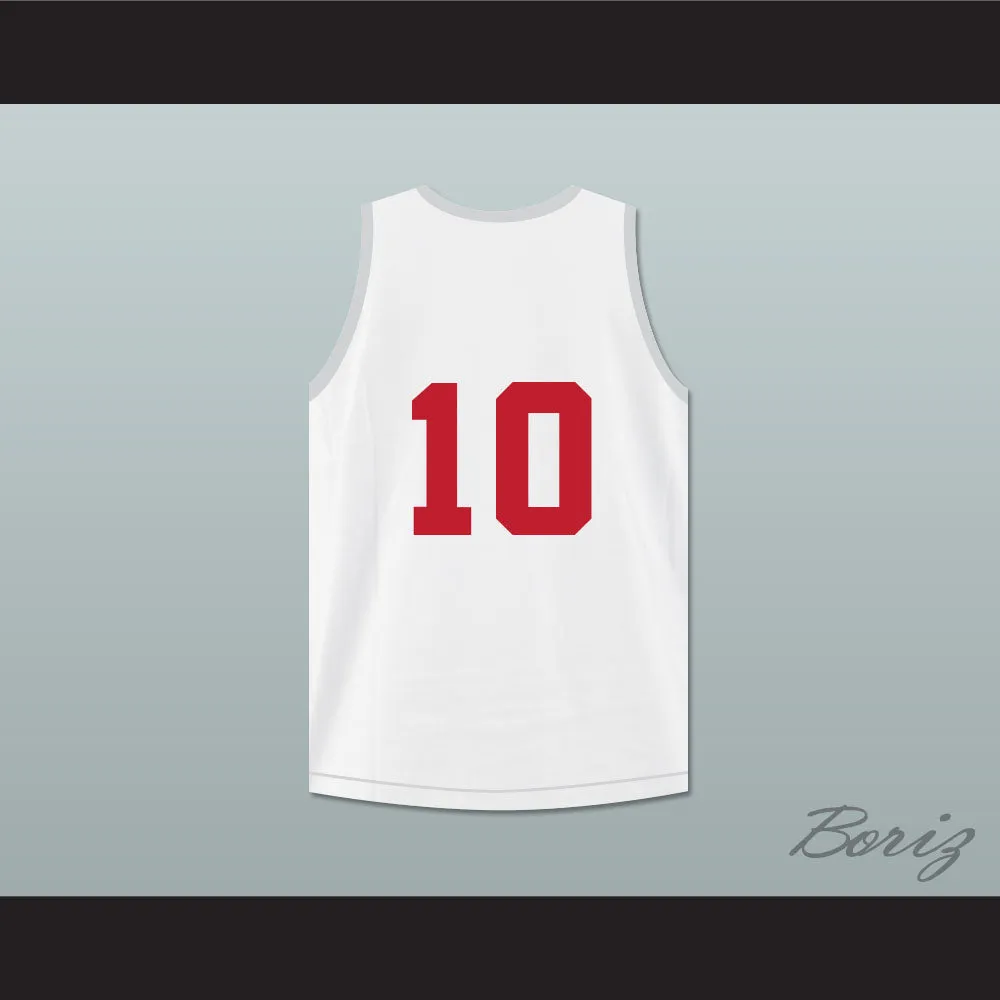 Troy Bolton 10 East High School Wildcats White Practice Basketball Jersey