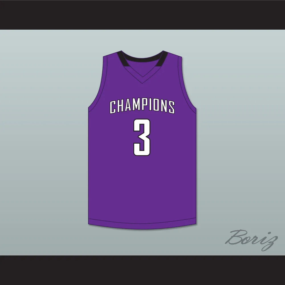 TyTy Washington Jr 3 Cesar Chavez High School Champions Purple Basketball Jersey 1