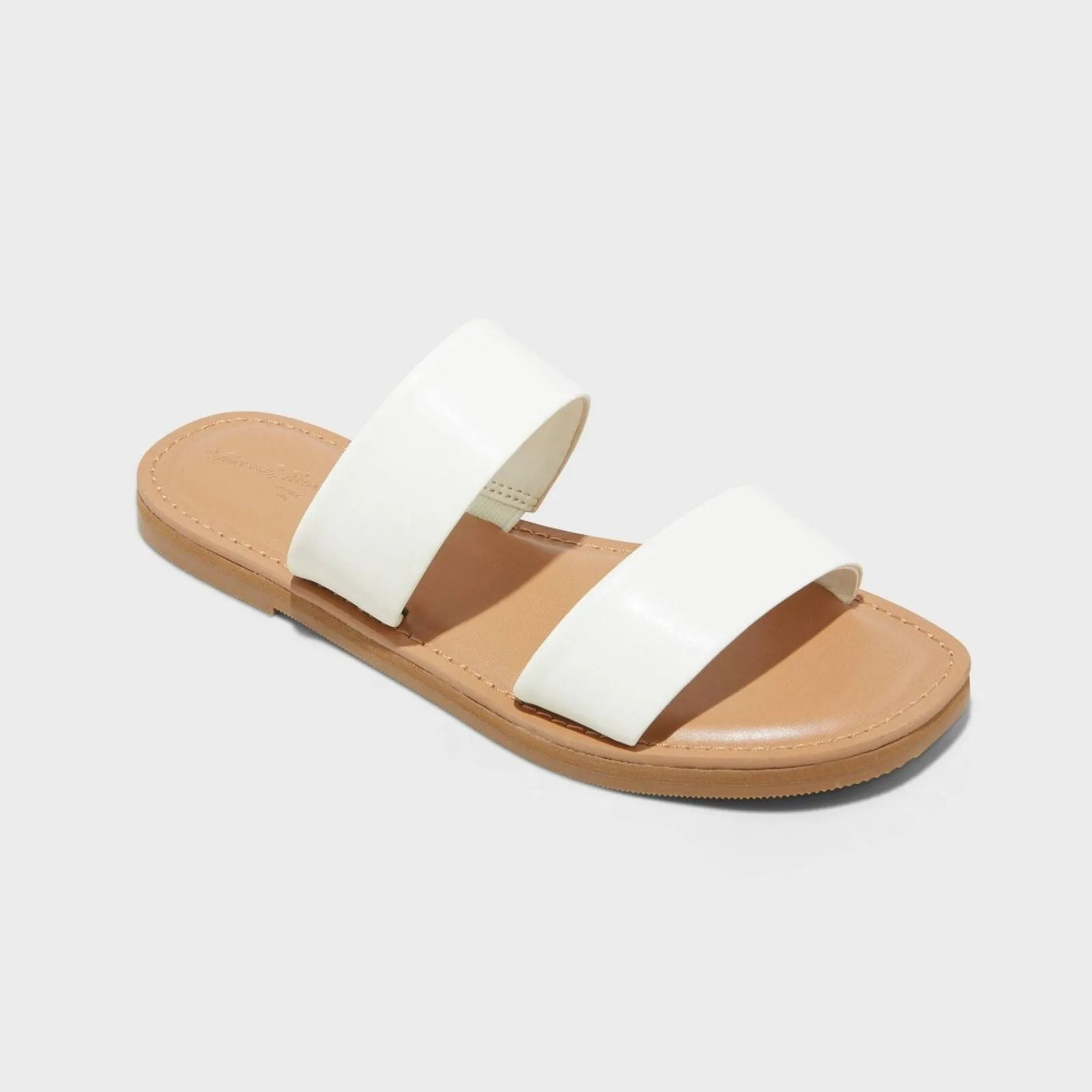 Universal Thread Women's Dora Wide Width Footbed Sandals Cream Brown 7.5W