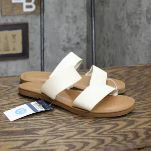 Universal Thread Women's Dora Wide Width Footbed Sandals Cream Brown 7.5W