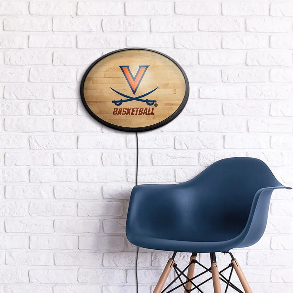 Virginia Cavaliers: Hardwood- Oval Slimline Lighted Wall Sign