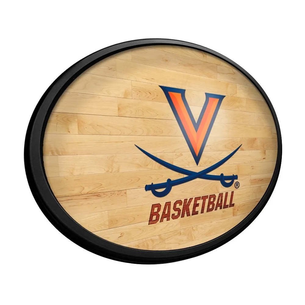 Virginia Cavaliers: Hardwood- Oval Slimline Lighted Wall Sign