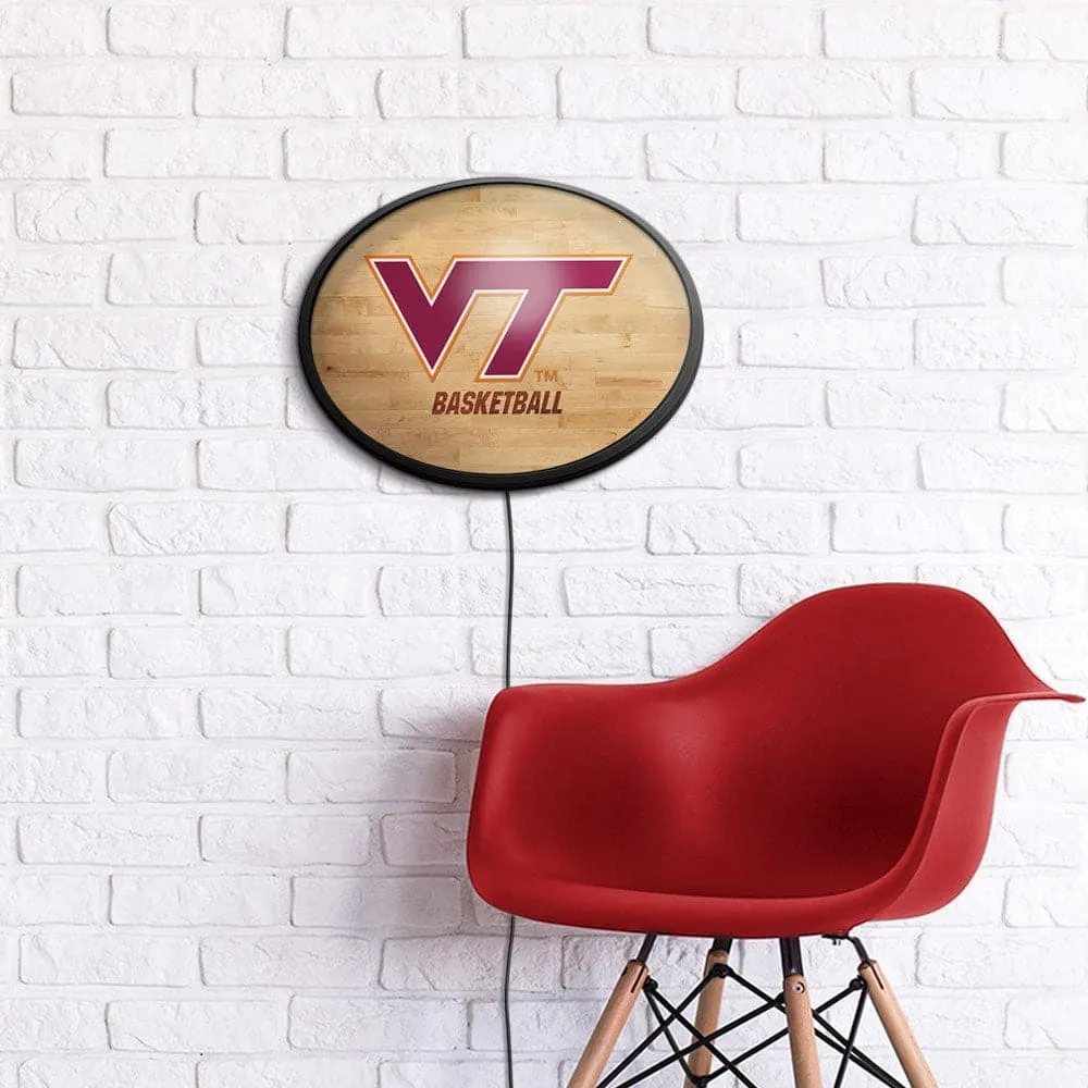 Virginia Tech Hokies: Hardwood - Oval Slimline Lighted Wall Sign