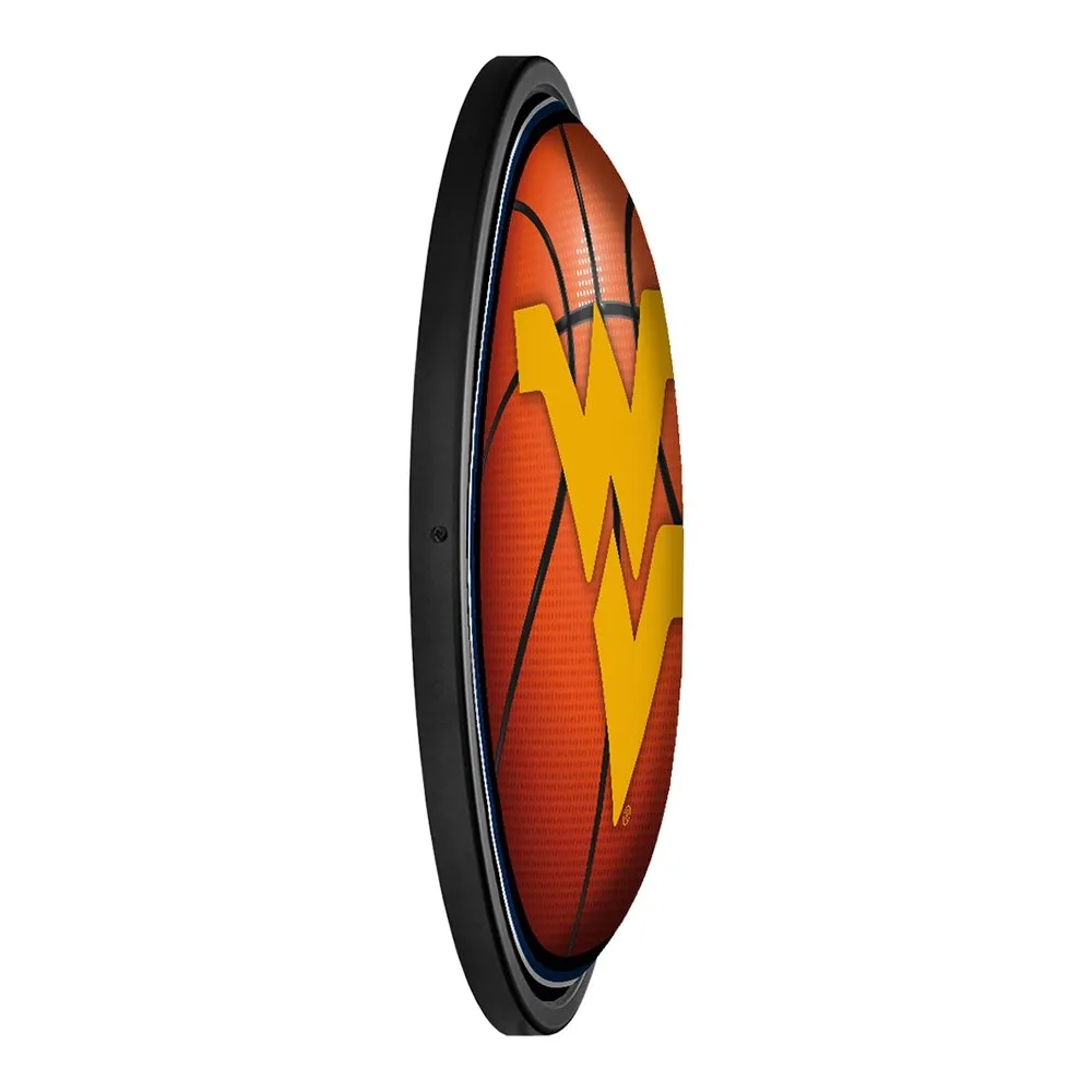 West Virginia Mountaineers: Basketball - Round Slimline Lighted Wall Sign