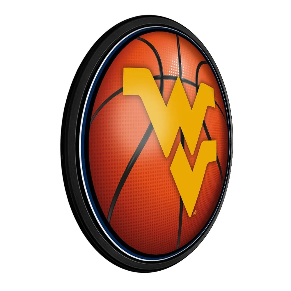 West Virginia Mountaineers: Basketball - Round Slimline Lighted Wall Sign