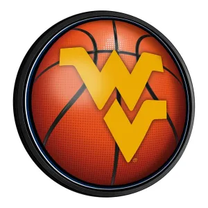 West Virginia Mountaineers: Basketball - Round Slimline Lighted Wall Sign