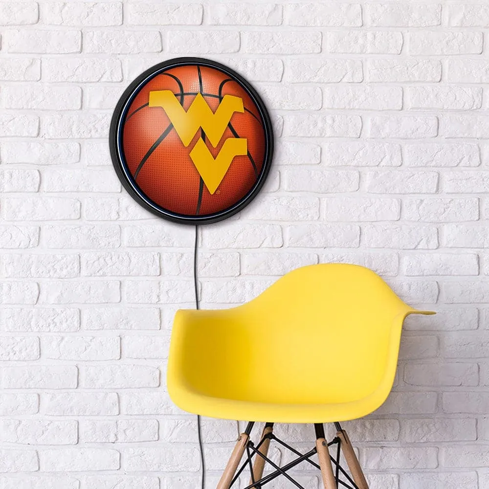 West Virginia Mountaineers: Basketball - Round Slimline Lighted Wall Sign