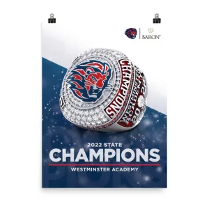 Westminster Academy Basketball 2022 Championship Poster