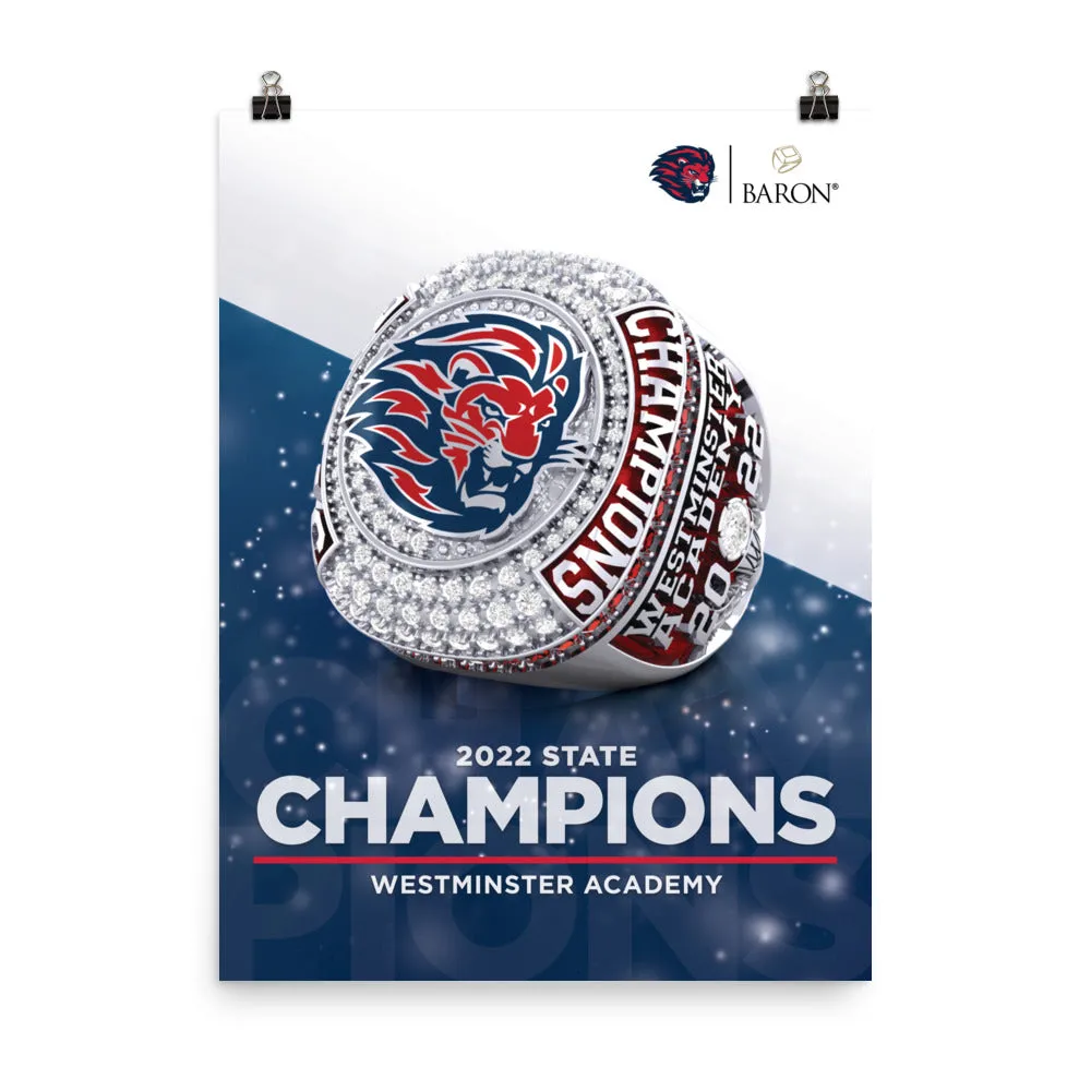 Westminster Academy Basketball 2022 Championship Poster