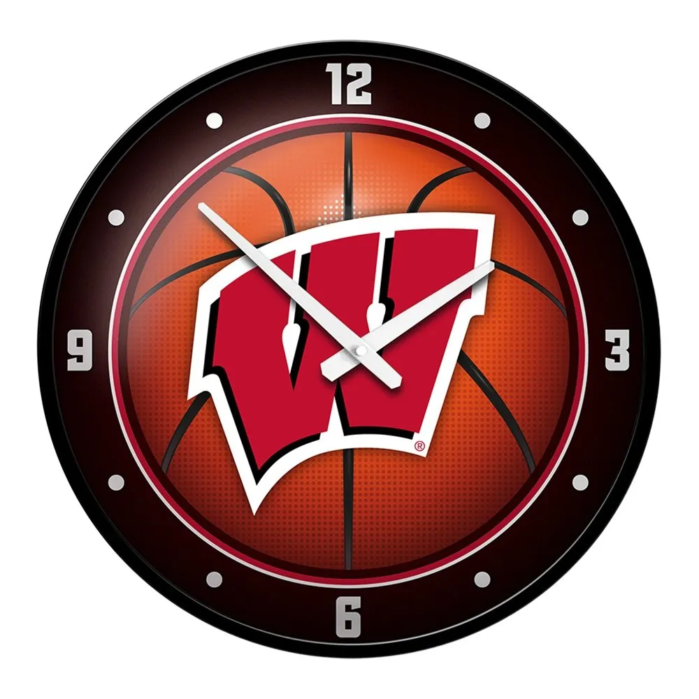 Wisconsin Badgers: Basketball - Modern Disc Wall Clock