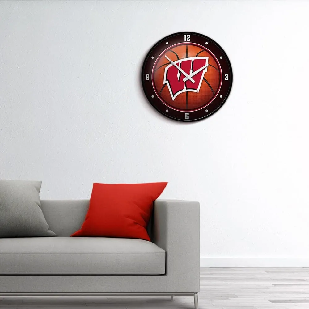 Wisconsin Badgers: Basketball - Modern Disc Wall Clock