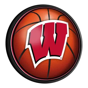 Wisconsin Badgers: Basketball - Round Slimline Lighted Wall Sign