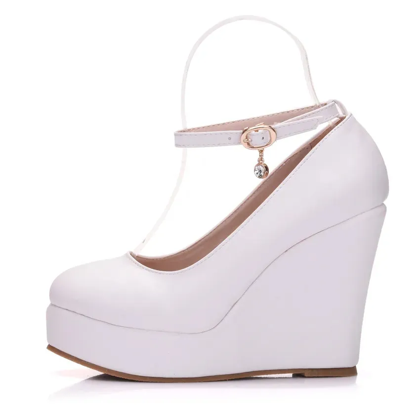 Women High Heels Buckle Ankle Strap Shoes
