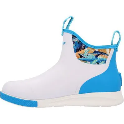 Xtratuf Men's Guy Harvey 6" Soft Toe Waterproof Ankle Deck Sport Boot- White- XADSMGH1