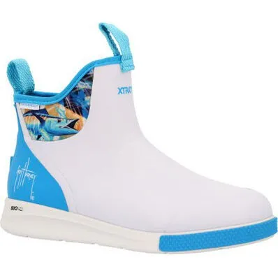 Xtratuf Men's Guy Harvey 6" Soft Toe Waterproof Ankle Deck Sport Boot- White- XADSMGH1