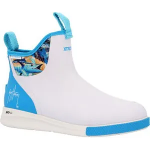 Xtratuf Men's Guy Harvey 6" Soft Toe Waterproof Ankle Deck Sport Boot- White- XADSMGH1
